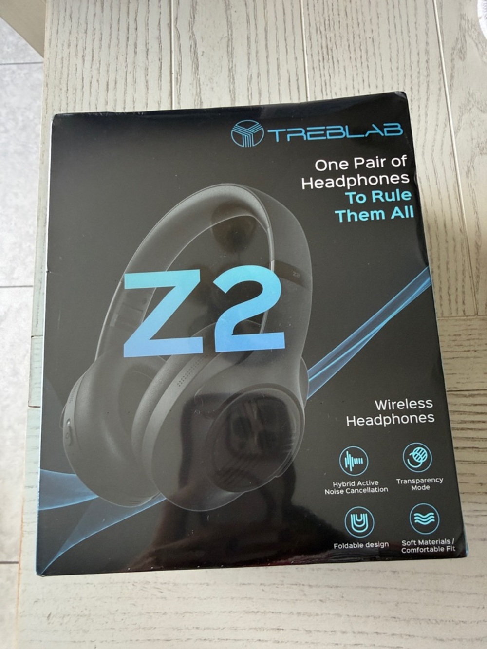 TREBLAB - Z2 ANC Workout Headphones, Signature HD Sound, Deep Bass, 58H Battery